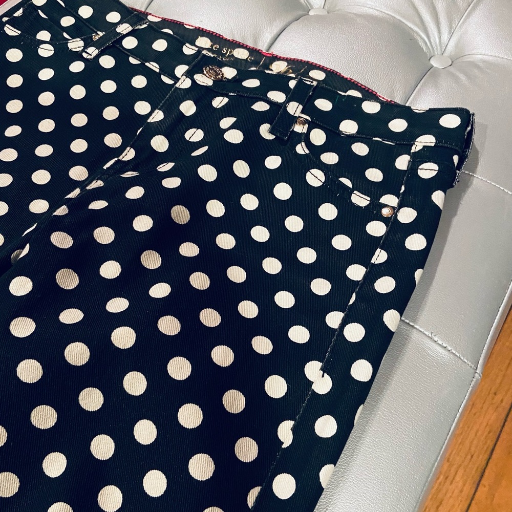 Kate Spade New York Jeans Black with White Polka Dots - waist 26 - Picture 6 of 7